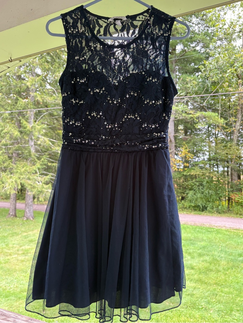 Black Lace & Sequin Party Dress